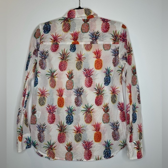 J. Crew ananas printed popover blouse size 2 - Picture 7 of 7